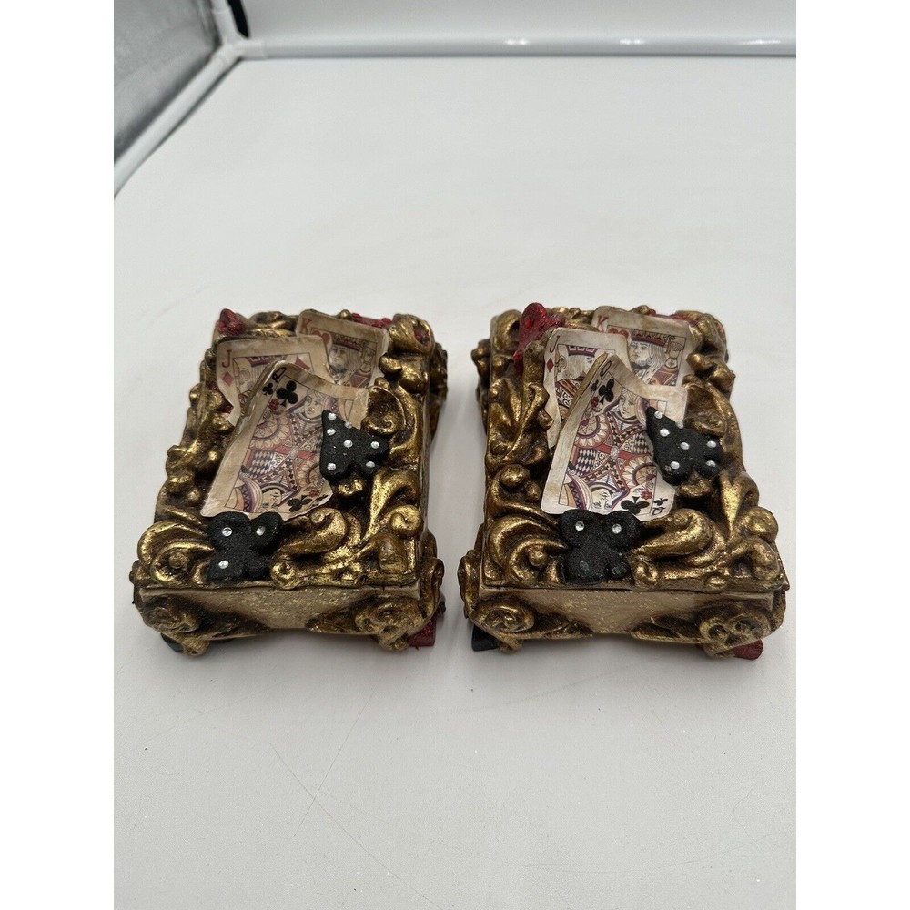 KATHERINE'S COLLECTION KING OF HEARTS ,PLAYING CARD BOX,RETIRED Lot Of 2